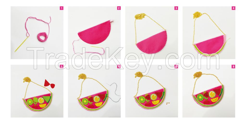 DIY EASY WAY TO MAKE CRAFT KIT FELT BAG FRUIT BAG