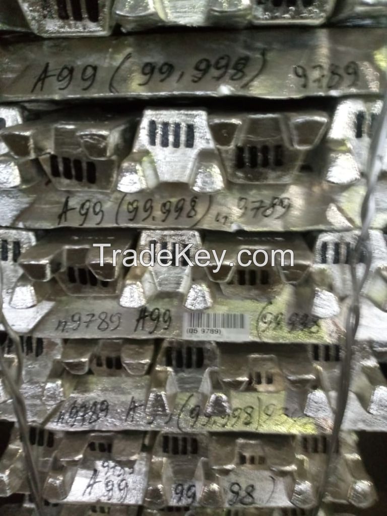 High purity aluminum in ingots, GOST 11069-2001 (grade A4N6, 99,998%)