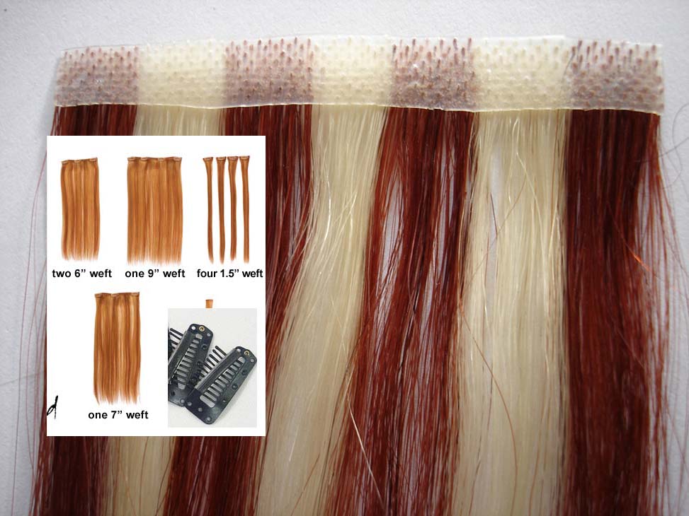 selling 100%human hair skin weft and clip in hair extension  products