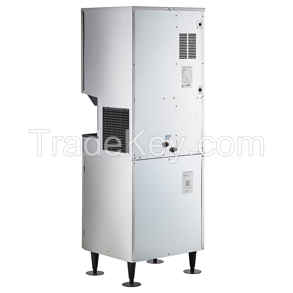 Hoshizaki DCM-500BAH Cubelet Ice Maker and Water Dispenser with Floor Stand - 618 lb. Per Day, 40 lb. Storage