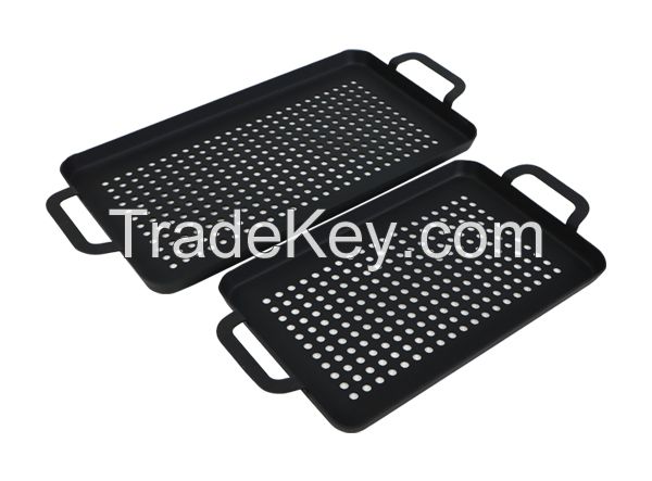 Factory Seasoned Outdoor BBQ Carbon Steel Grill Basket