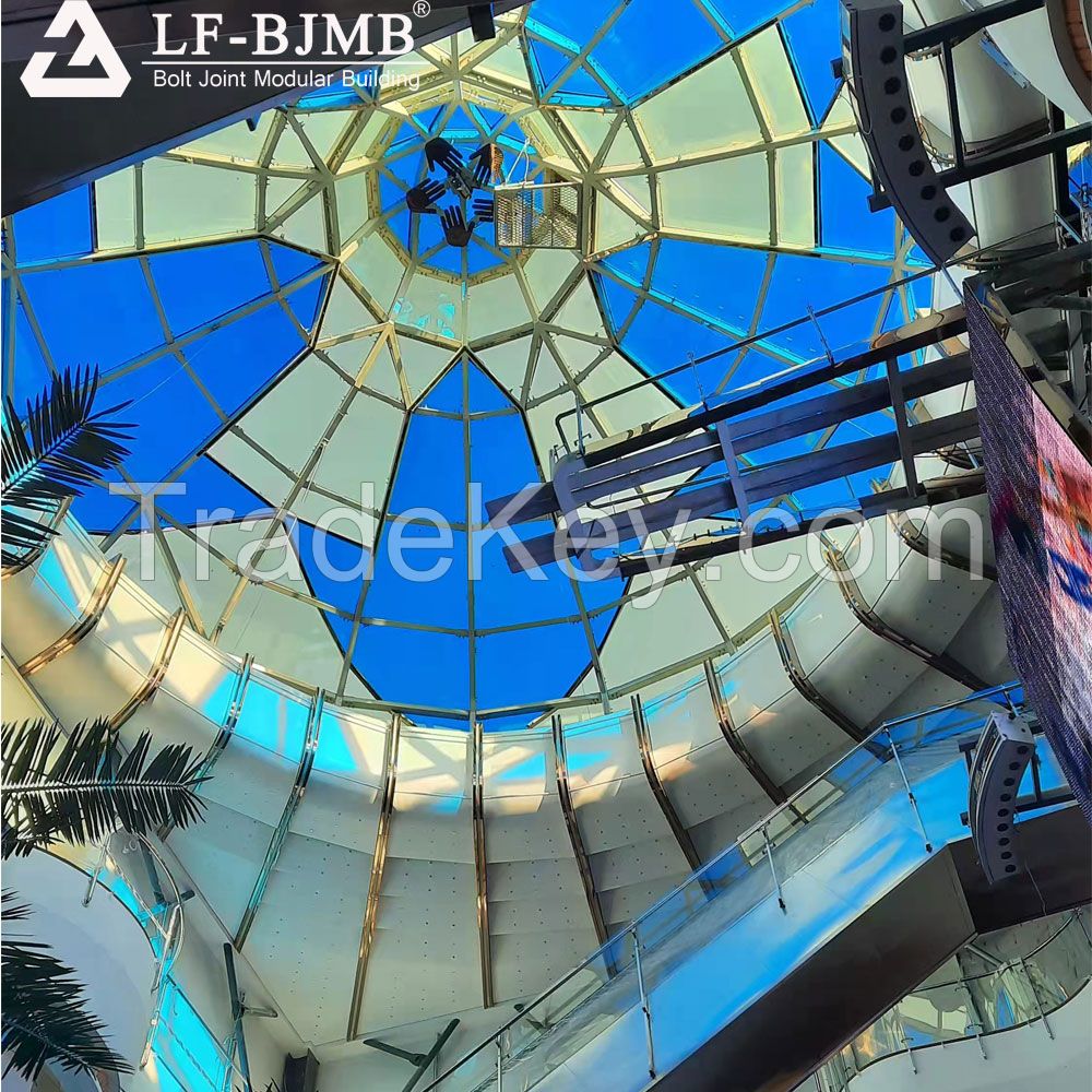 Prefabricated Steel Structural Glass Dome Roof Building