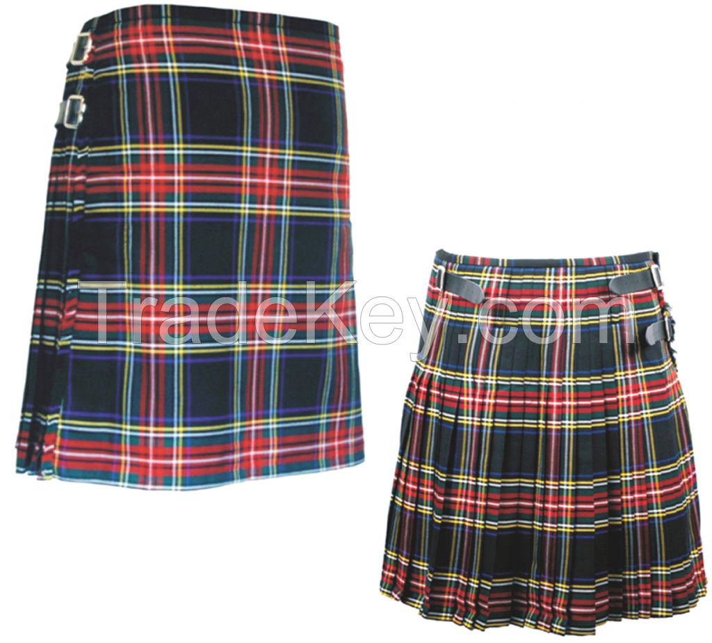 Kilt : Tartan and Cotton Kilt, Economy Kilt, Formal kilt, Casual kilt, Great Kilt, Renaissance Kilt, Scottish, Welsh and Irish Kilt, Ladies Kilt-Mini Skirt Sporran: Dress Sporrans -Day Sporrans -Animal Mask Sporrans - Horse Hair Sporrans.