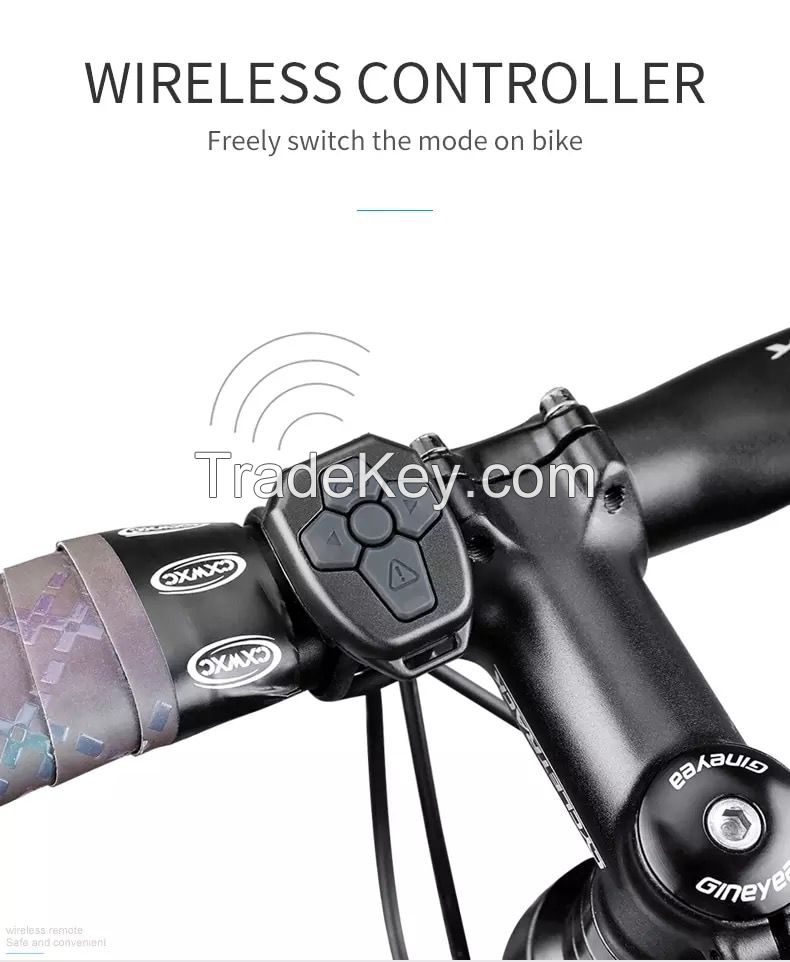 Bicycle Light USB Rechargeable Tail Light Warning Bike Rear Light Smart Wireless Remote Turn Signal Light LED Bicycle Lantern