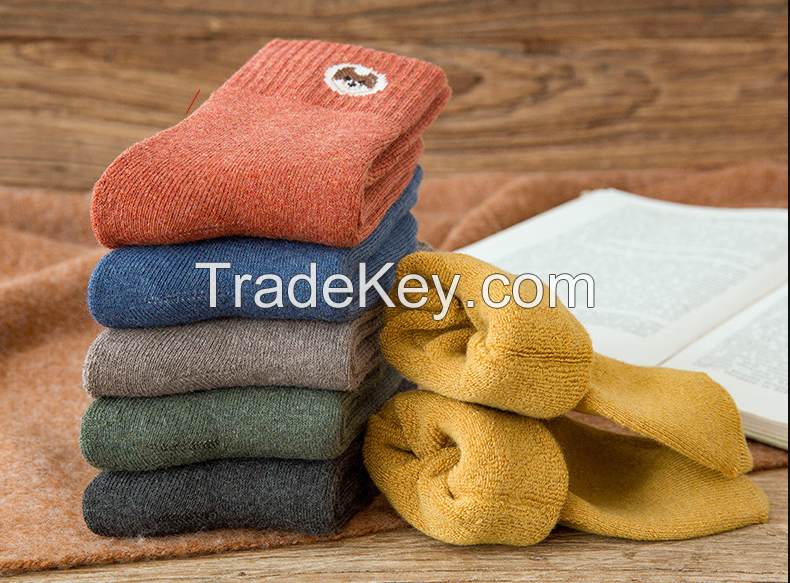 Ms socks in the tube in the fall and winter of stockings band and fine hair thickening with warm towel wholesale stockings male cute cotton socks