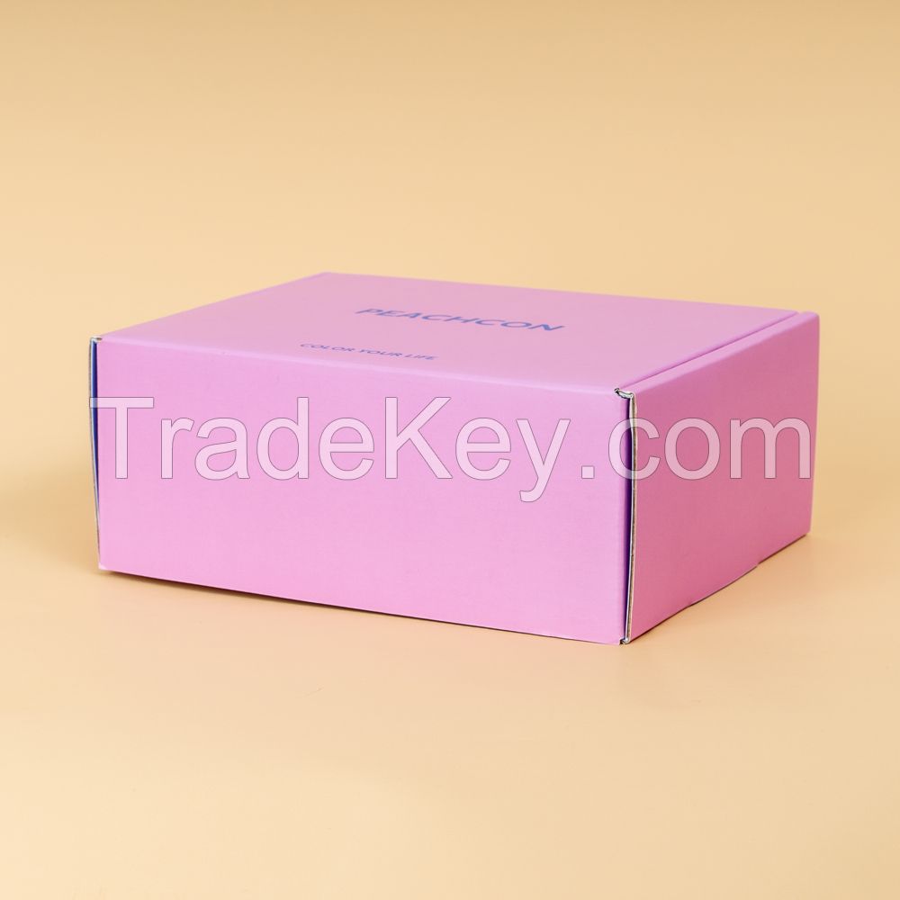 Custom Pink Cardboard Corrugated Shipping Carton Box With Custom Logo Strong Tuck Top Mailer Carton Box