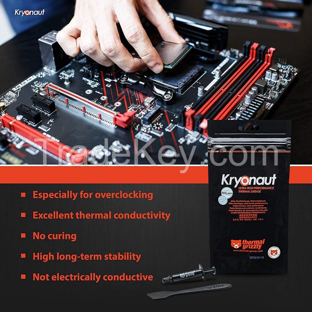 Kryonaut The High Performance Thermal Paste for Cooling All Processors, Graphics Cards and Heat Sinks in Computers and Consoles (1 Gram) 