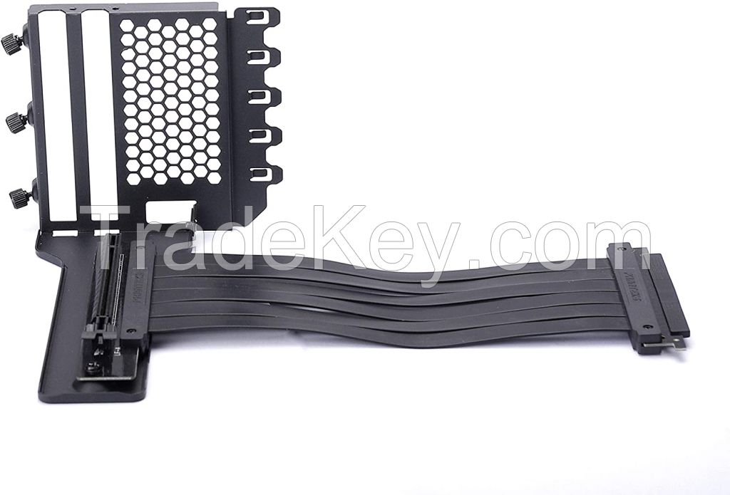 PH-VGPUKT_02  Universal Vertical GPU Bracket with 220mm Flat Line Pci-E X16 Riser Cable Kit