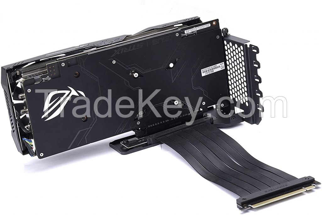 PH-VGPUKT_02  Universal Vertical GPU Bracket with 220mm Flat Line Pci-E X16 Riser Cable Kit