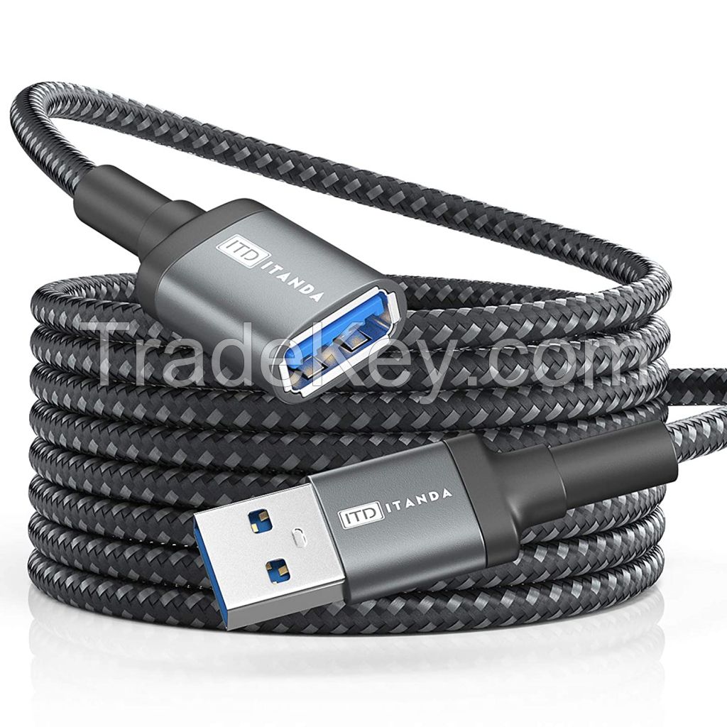 10FT USB Extension Cable USB 3.0 Extension Cord Type A Male to Female5Gbps Data Transfer for Keyboard, Mouse, Ps, Xbox, Flash Drive, Printer, Camera and More