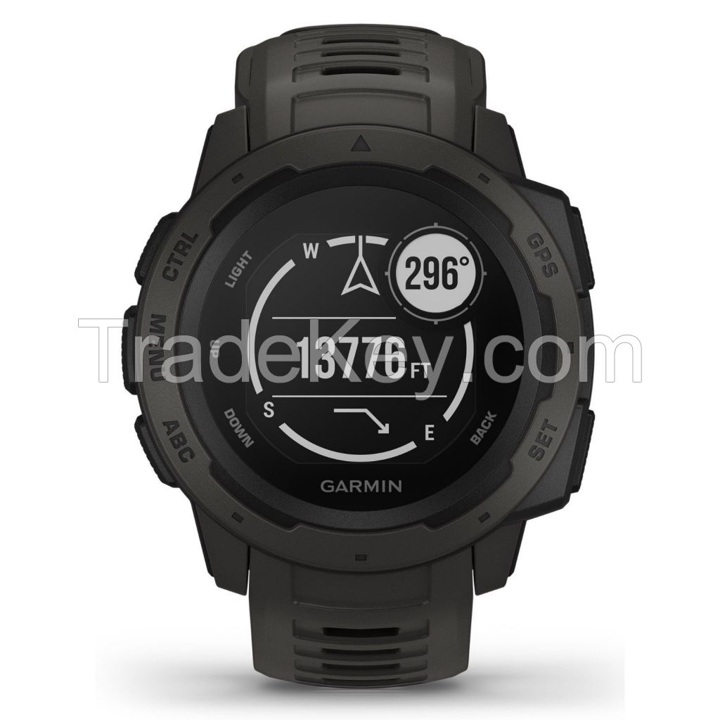 Garmin Instinct Rugged Outdoor GPS Watch Graphite Wrist HRM 
