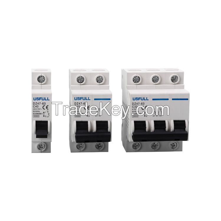 USFULL DZ47-63 MCB Switch industrial circuit breaker for motor control 6A-63A