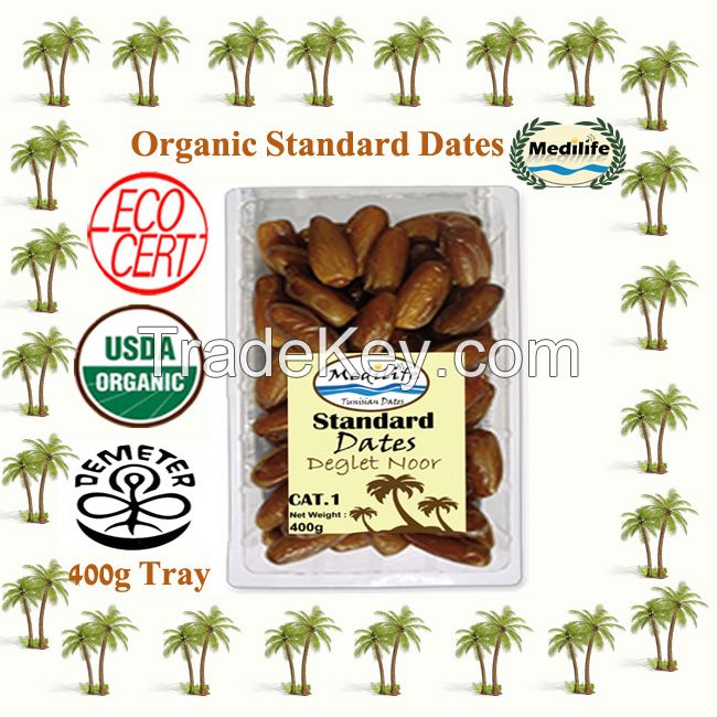 Dates Deglet Noor Organic Standard Tray 400 g