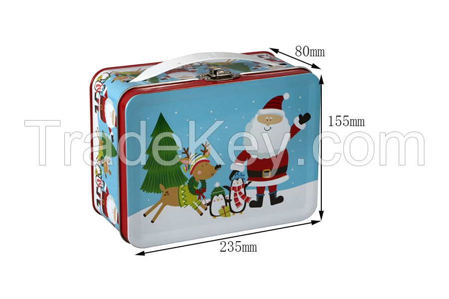 CHRISTMAS PRINTED LUNCH TIN BOX