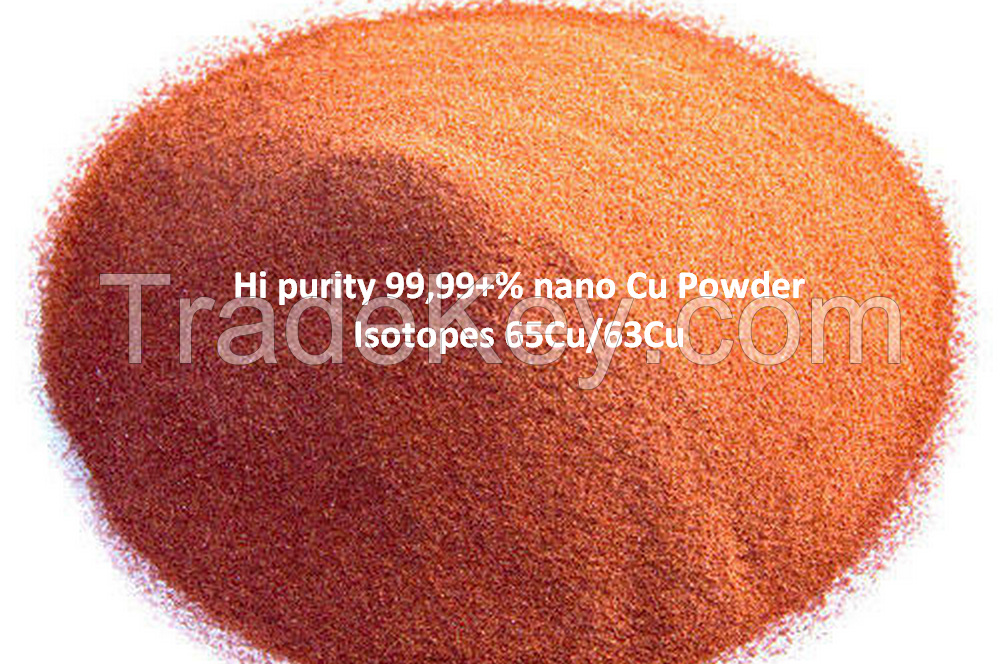 Hi purity 99, 99+% Nano Cu Powder, isotopes 65Cu/63Cu