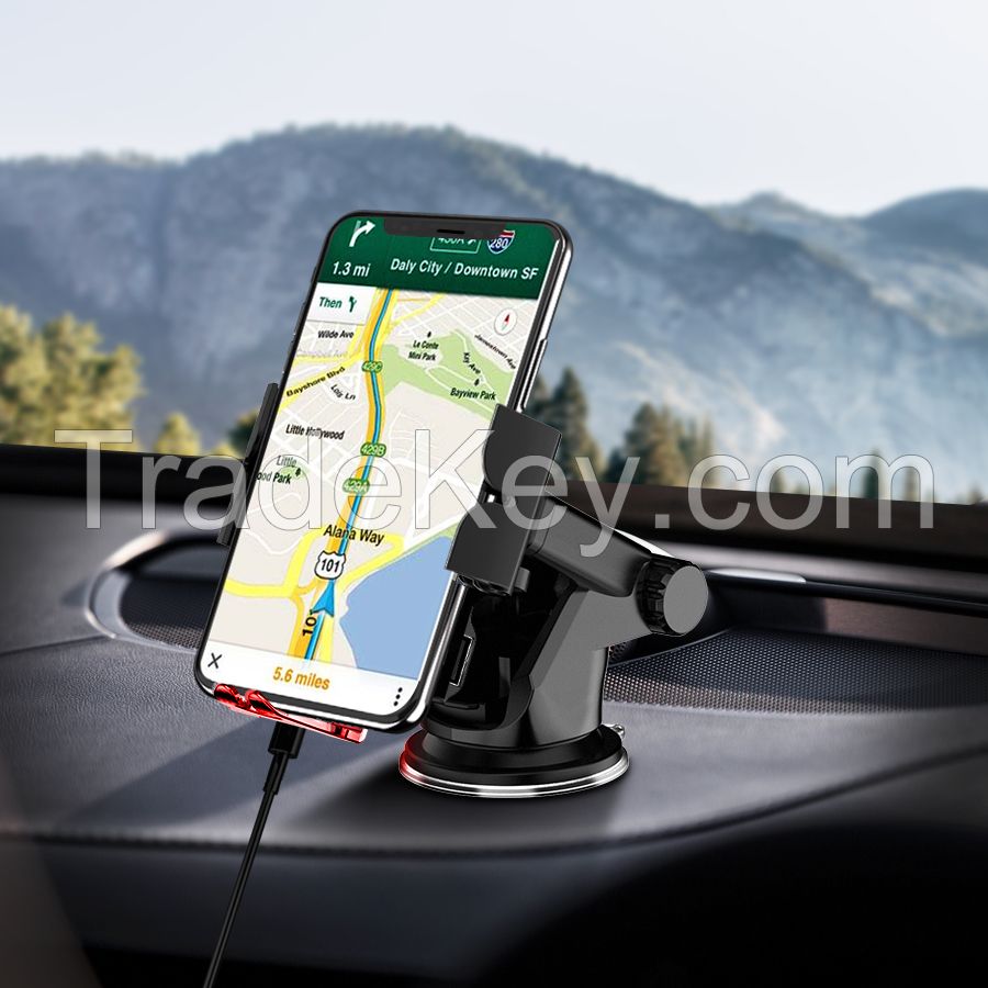 New design 15W Fast QI Wireless Charging Car Holder Smart  Wireless Charging for iPhone X/11 pro max 