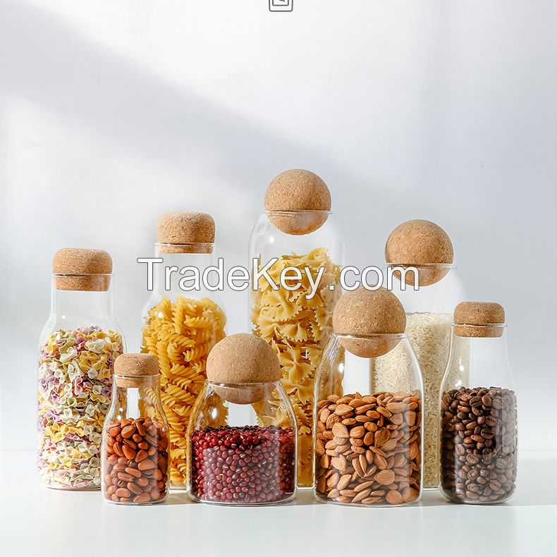 Glass Storage Jar with Cork Stopper