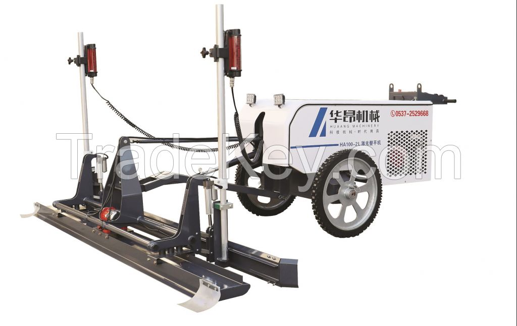 Two wheels Concrete Hand Guided Laser Screed Machine With Long Screed Board