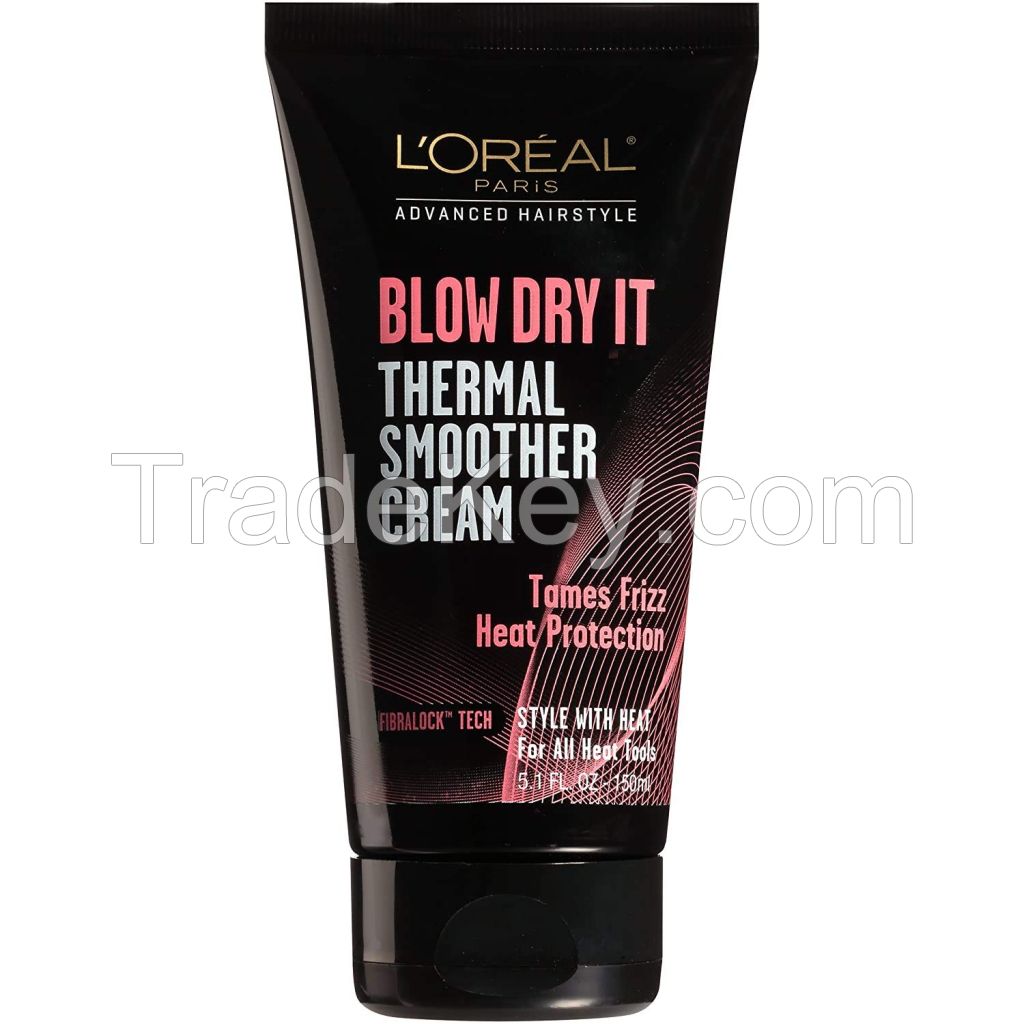 L'Oreal Paris Advanced Hairstyle BLOW DRY IT Thermal Smoother Cream, 5.1 fl. oz