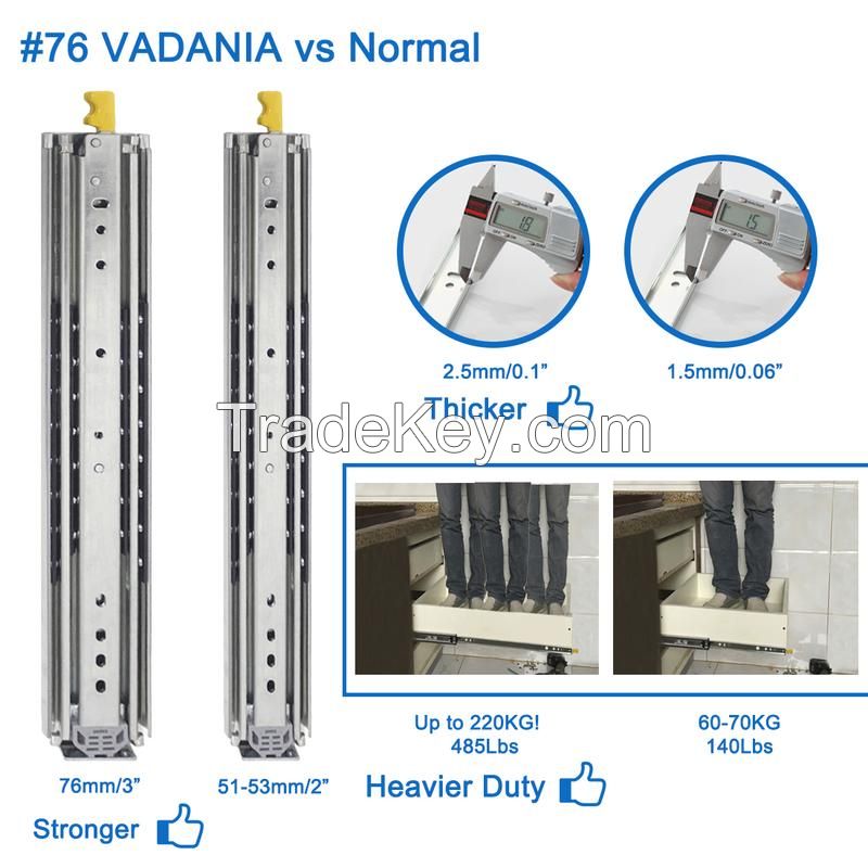 Ultra Heavy Duty Drawer Slides with Lock VD2576 1 Pair