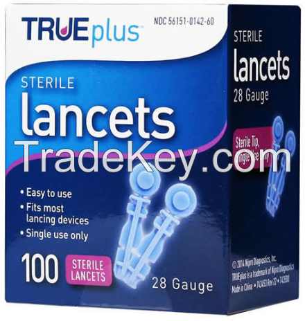 TRUEplus Sterile Lancets 28G - Universal Twist Top 100ct 