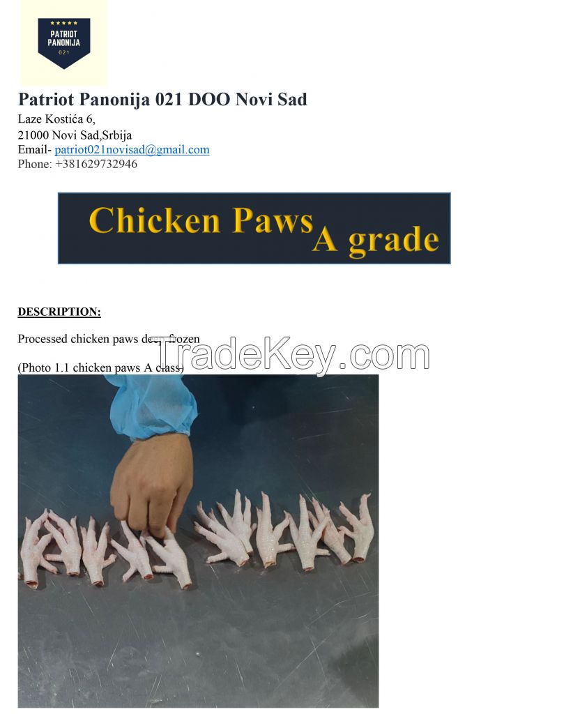 Frozen Chicken Paws A grade
