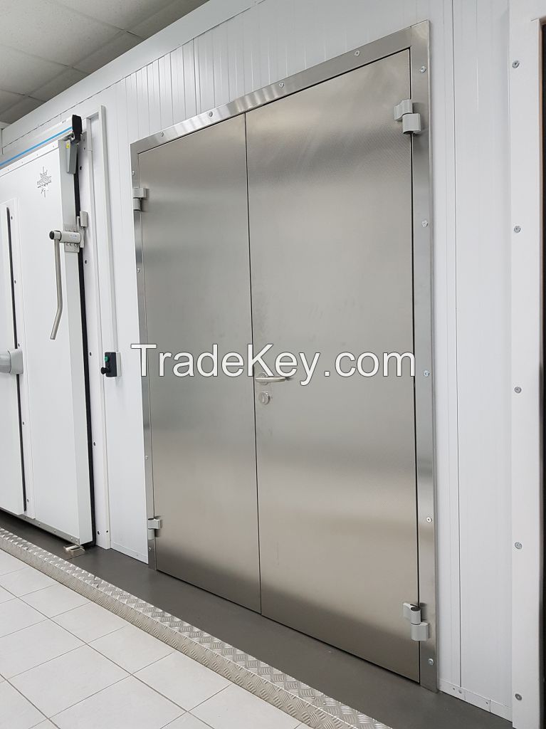 Industrial double leaf steel door