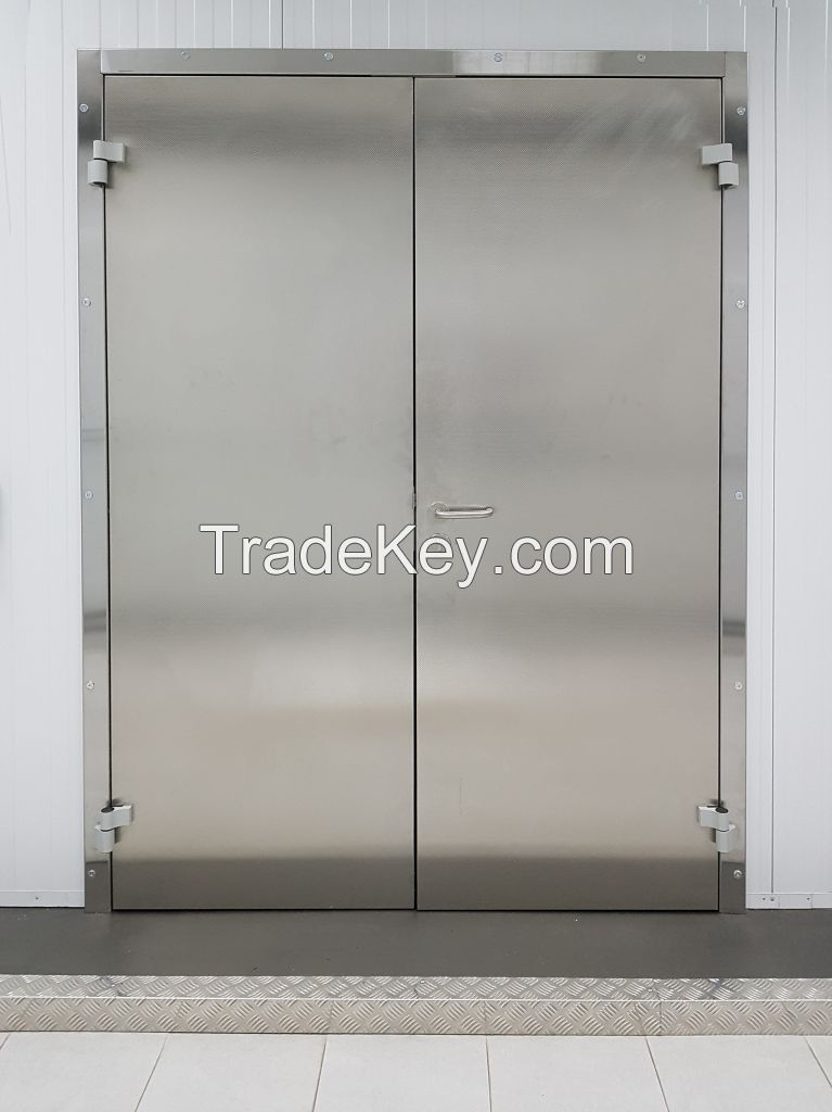 Industrial double leaf steel door