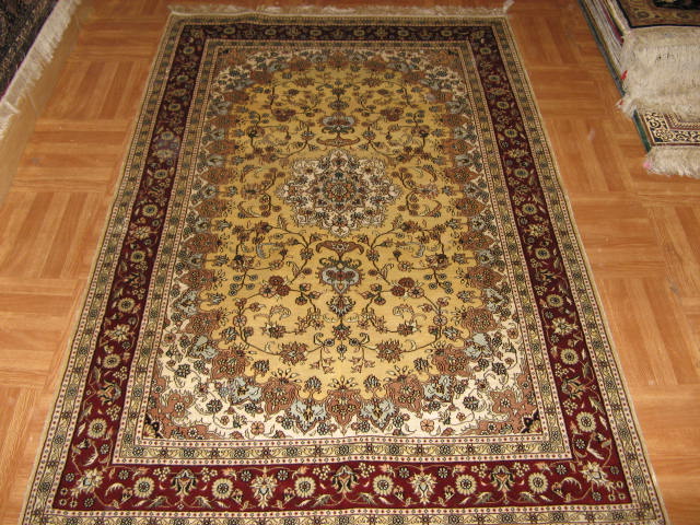 Oriental pure silk handmade area rug