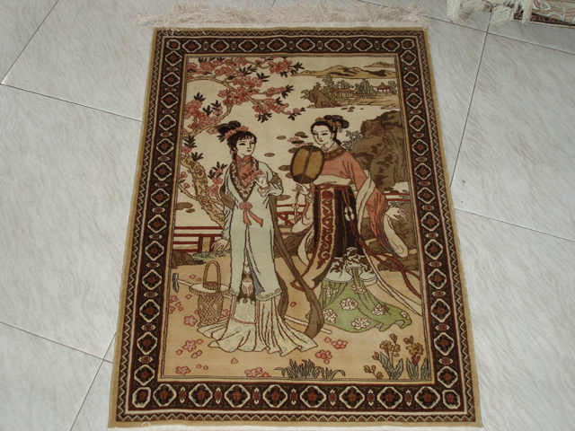 natural silk handmade antique tapestry