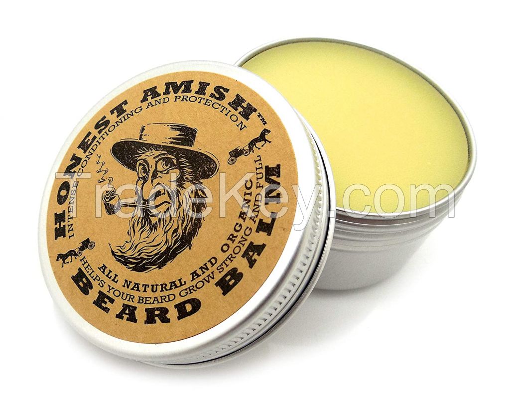 Honest Amish Beard Balm Leave-in Conditioner - Made with only Natural and Organic Ingredients - 2 Ounce Tin