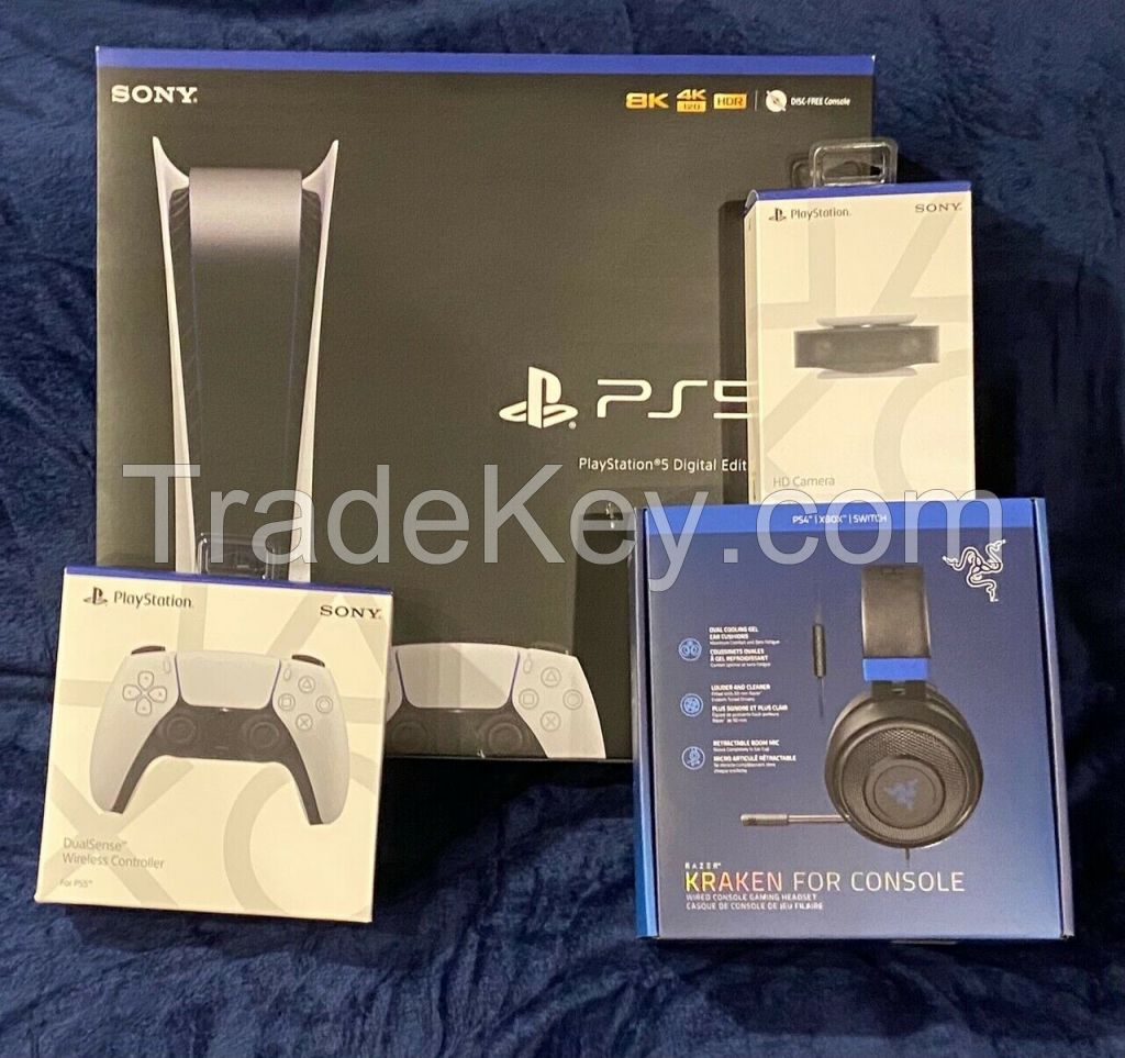 Sony PS5 Digital Bundle- Extra Headset, Controller, Camera