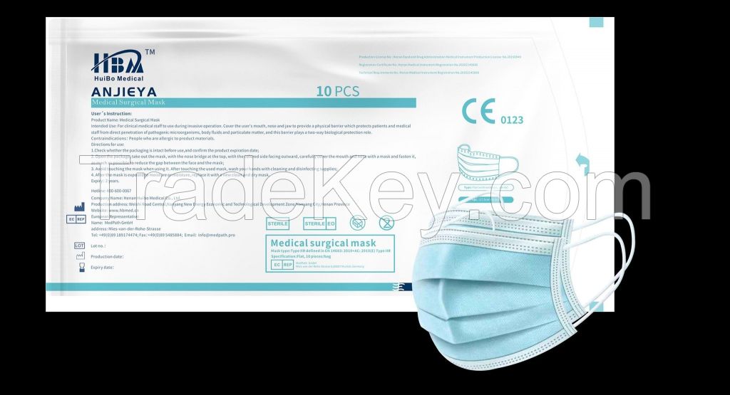 3ply Surgical Mask Blue | Type IIR EN 14683 CE Medical Mask