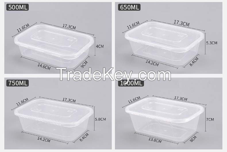 Disposable PP plastic lunch box, takeaway, hotel, Chinese restaurant, food grade safe use