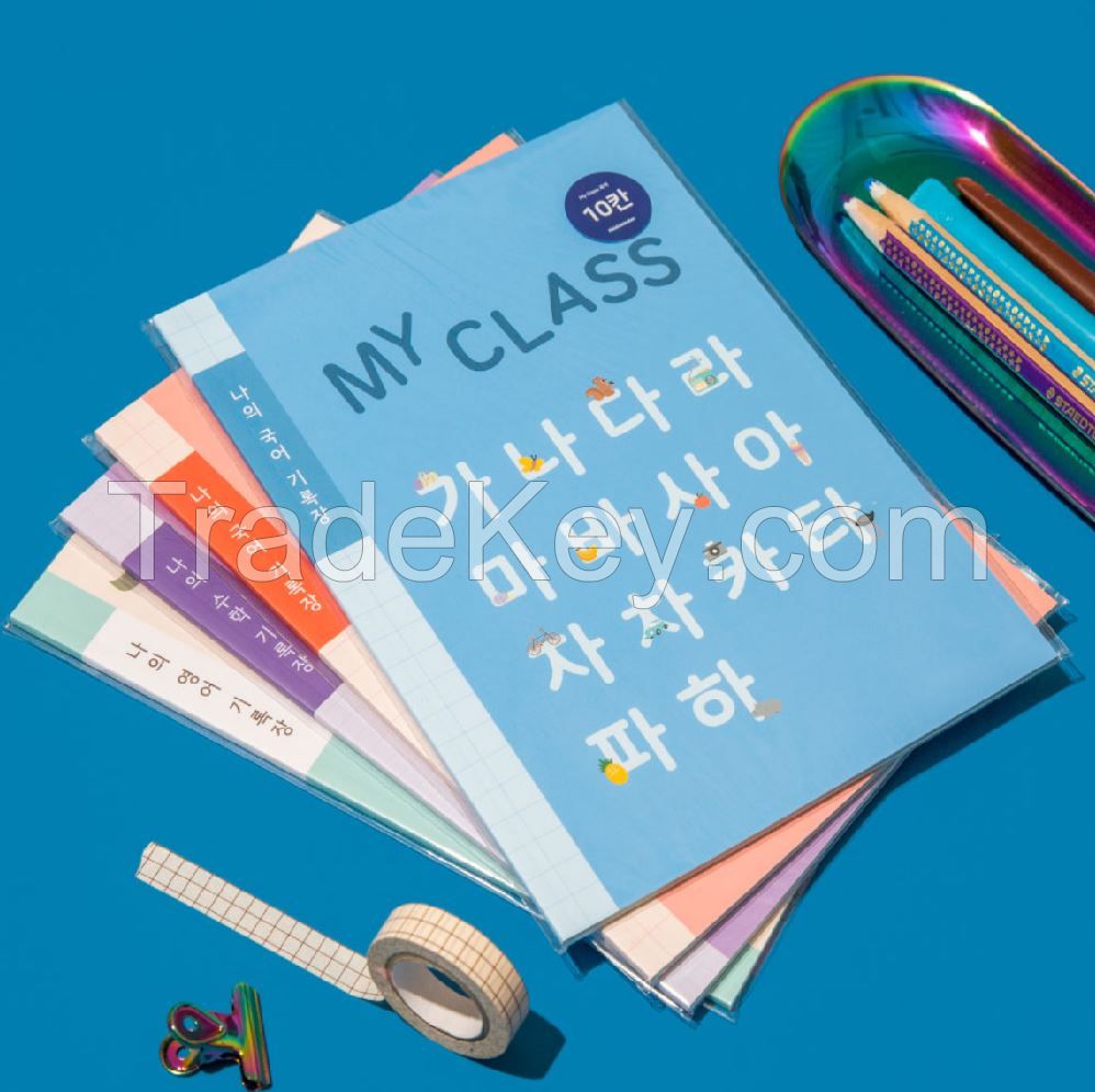 KOREAN STUDY NOTEBOOK & STICKER 10 PACK