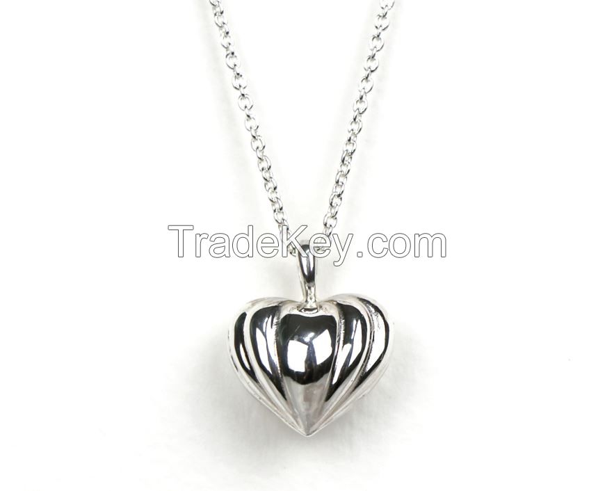 Heart silver necklace