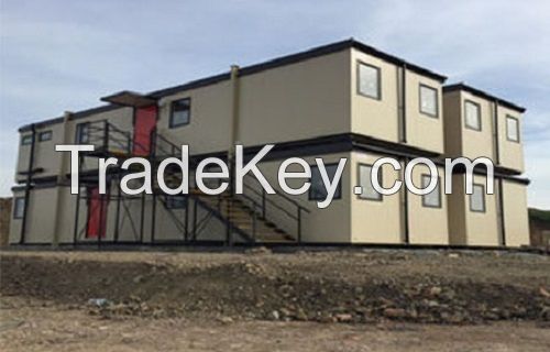 Modular Flat Pack Modified Container House With Ladders Two Storey Building 