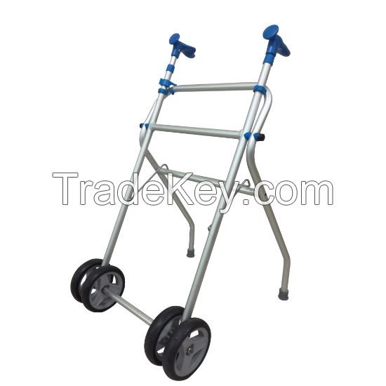 Aluminum Walker, Lightweight Folding Walker, Height Adjustable Walker with 6&quot; Wheels