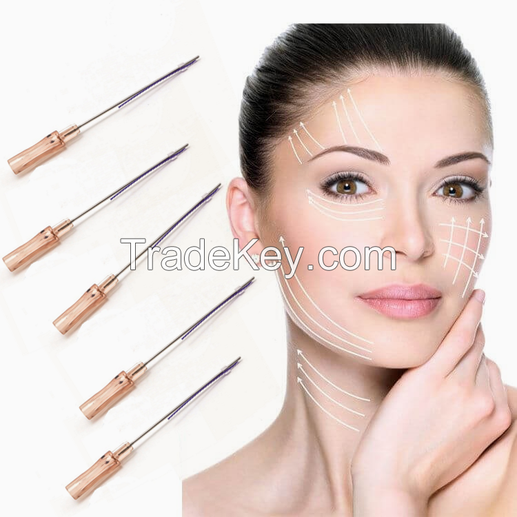 CE Non-Surgical Absorbable suture face lifting cannula needle cog 4d L Blunt korea pdo cog thread