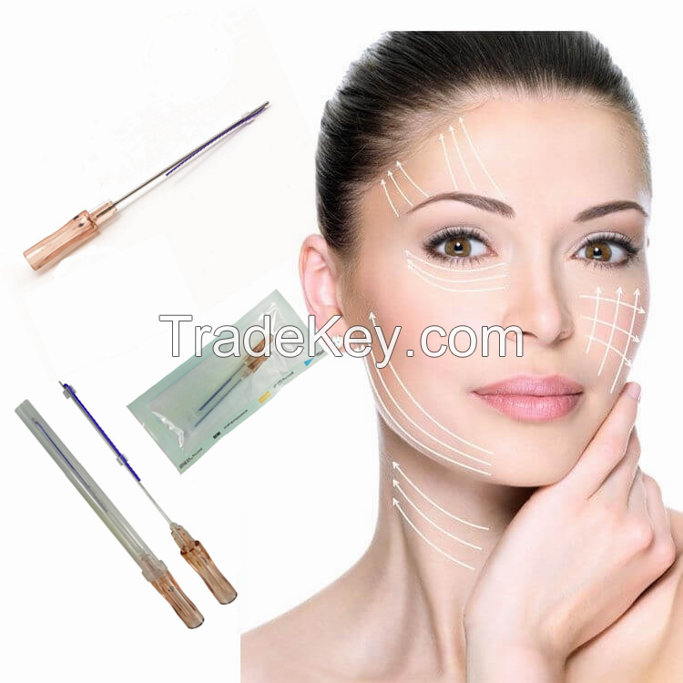 CE Non-Surgical Absorbable suture face lifting cannula needle cog 4d L Blunt korea pdo cog thread
