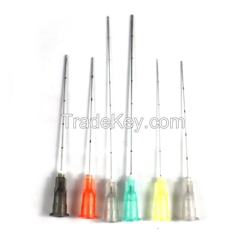 Manufacture High Tougthness Disposable Hypodermic fill Needle 19G 23G 25G 27G 50mm canula Micro Blunt tip Cannula with filter