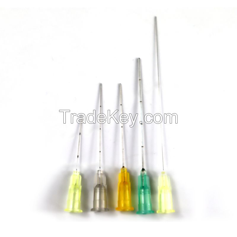 Manufacture High Tougthness Disposable Hypodermic fill Needle 19G 23G 25G 27G 50mm canula Micro Blunt tip Cannula with filter