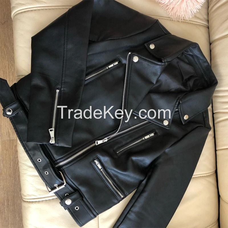 High Quality Customized Women Leather Jacket 