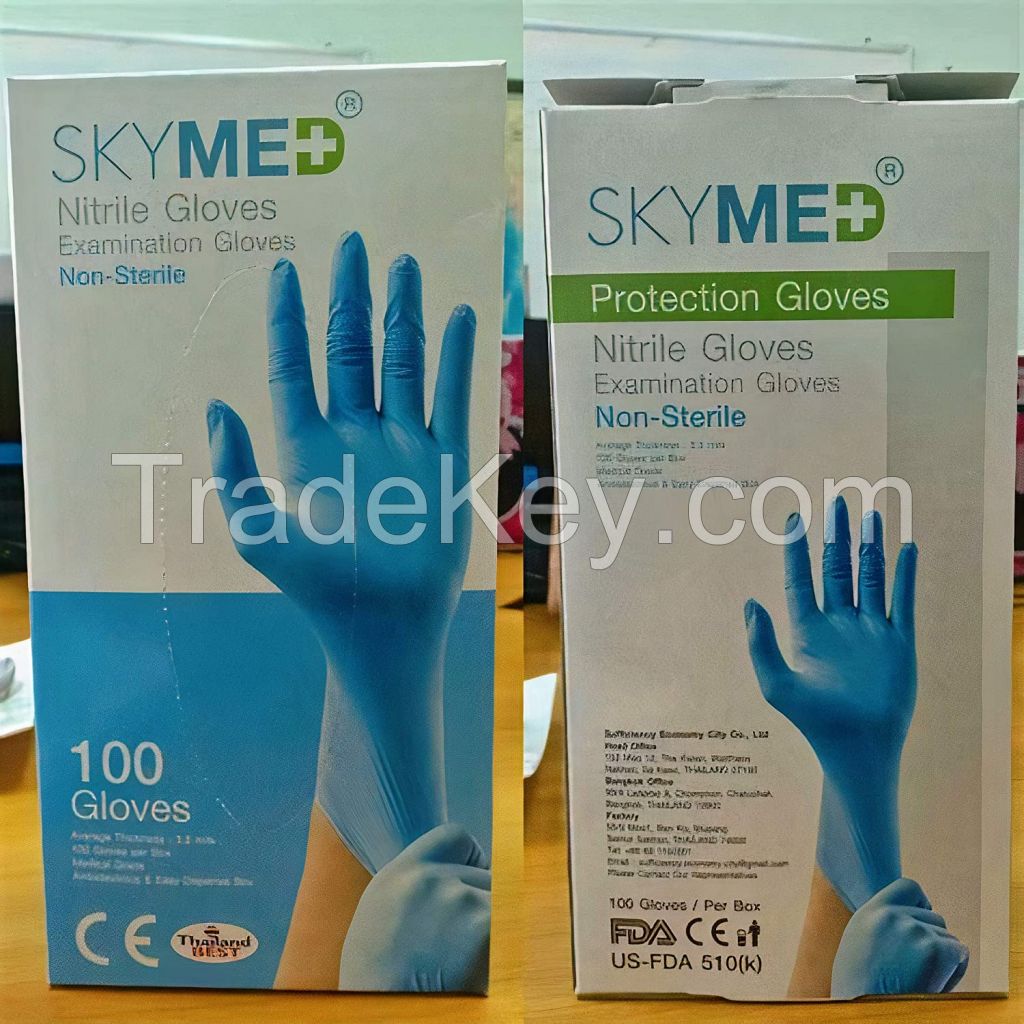 available stock of skymed Nitrile gloves powder free