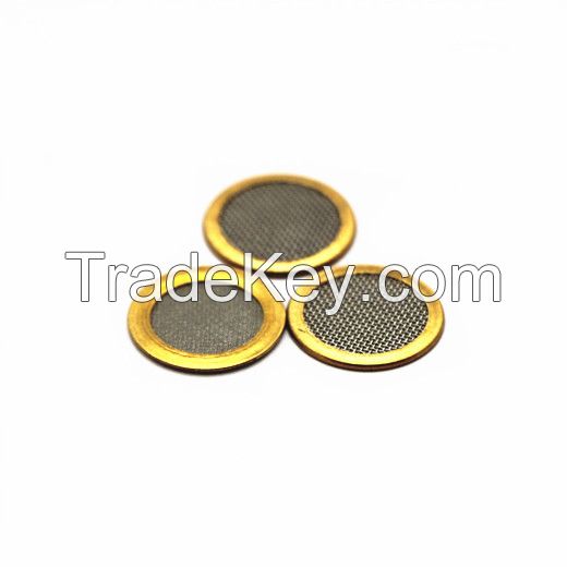 Round Shape 304 Stainless Steel Wire Mesh Filter Disc With Brass Rim 