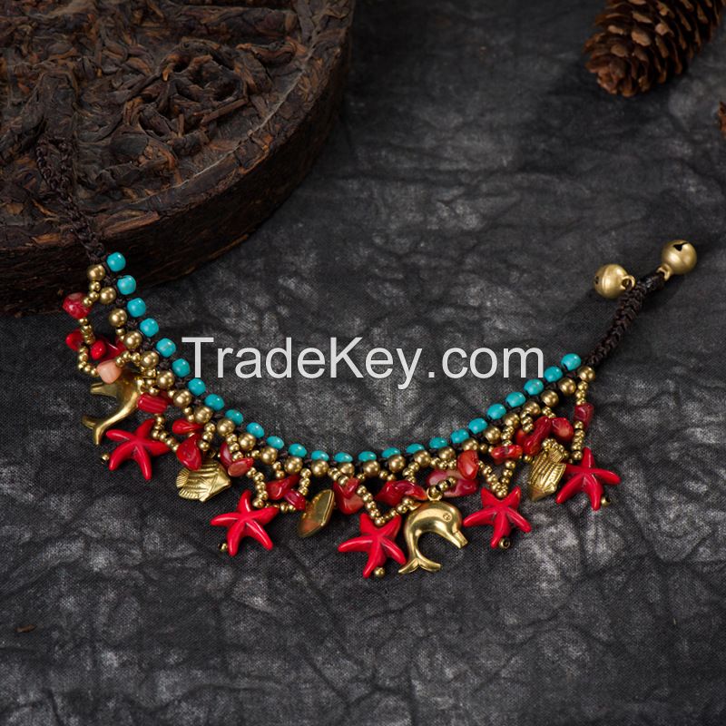 Sea elements theme handmade braiding Bracelet- MC557