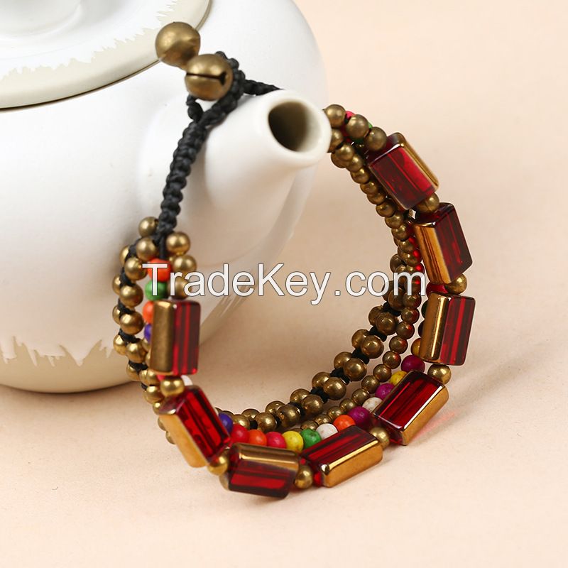 Red agate BOHO handmade braiding Bracelet - MCS0181