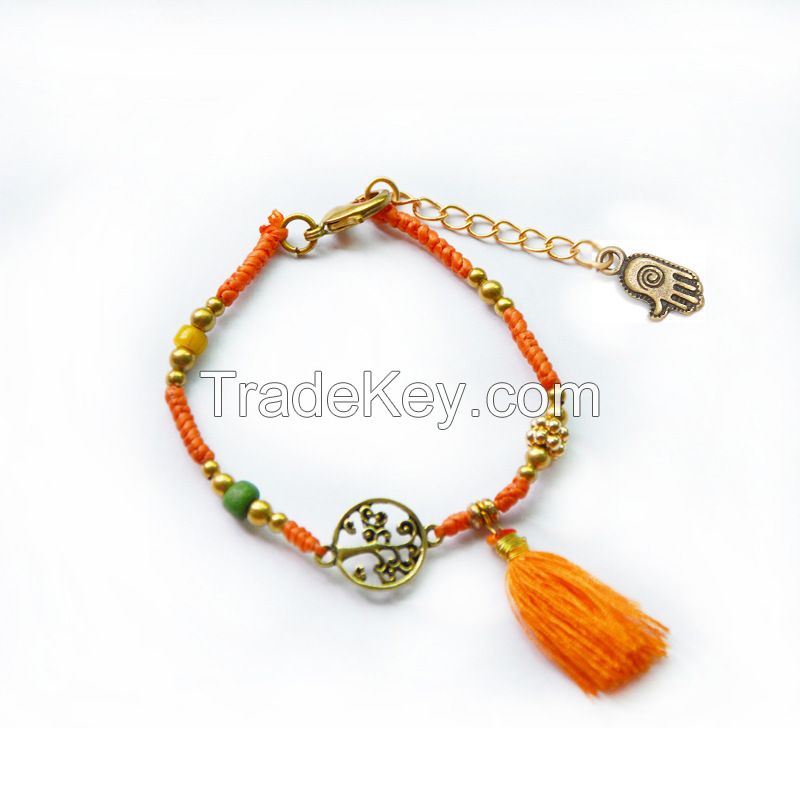 Life tree tassels handmade braiding Bracelet - MCS080