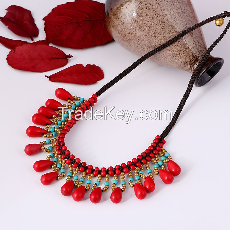 Traditional boho style beading necklace - MCX017