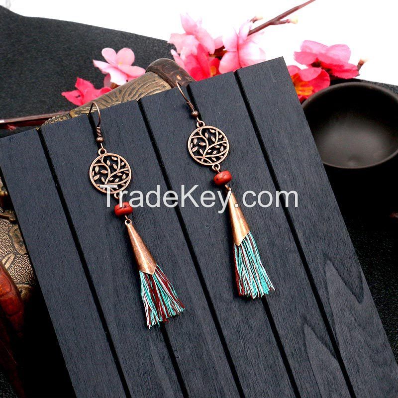 Bohemian tassel Earrings - HQEF-0003